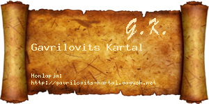 Gavrilovits Kartal névjegykártya